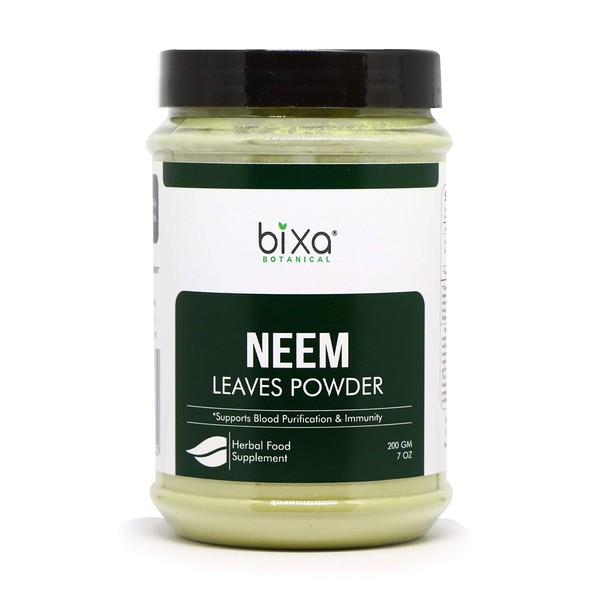 Neem Leaf Powder (Azadirachta Indica) Herbal Blood Purifier & Anti-Septic | Herbal Supplement for Blood & Skin, Reduces Blood Sugar Level | Anti Allergic Herbal Supplement (200g / 7 Oz)