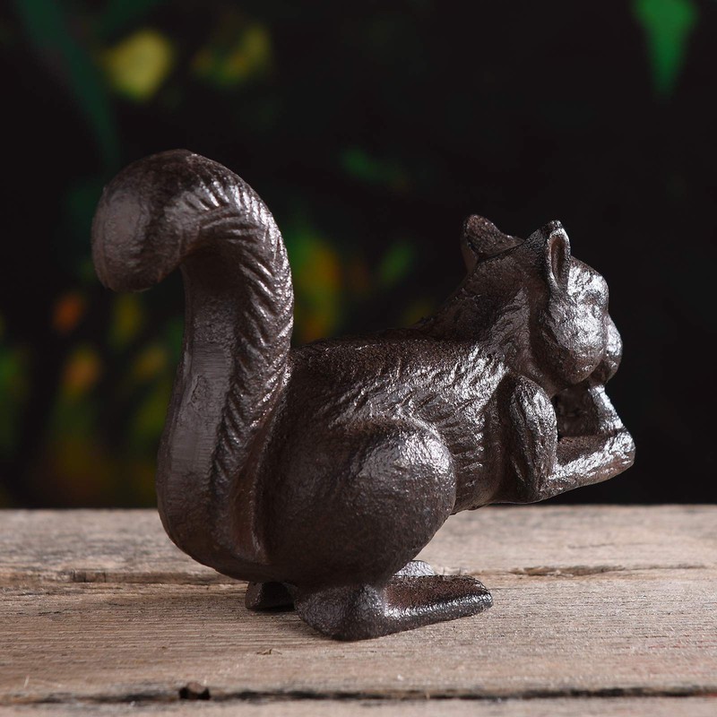 BRASSTAR Cast Iron Squirrel Statue Garden Home Office Desk Decor
