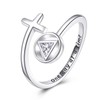HUKKUN Alcoholics Anonymous Recovery Ring Sterling Silver Cross AA One