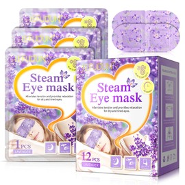 Steam Eye Mask, 12 Packs Eye Masks for Dry Eyes, Dark Circles and Puffiness, 40-60 Minutes Self Heated Steam Warm Eye Mask, Christmas Spa Gifts for Friends Family