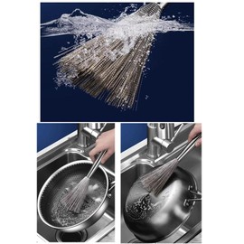 Natiform 3pcs Stainless Steel Brush Skillet Washing Kitchen Skill
