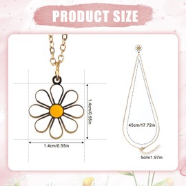 Mikovivi Women's Daisy Necklace, Cute Daisy Flower Necklace, Daisy Pendant Chain, Sunflower Necklace, Encouragement Gift for Her Birthday, Valentine's Day, stainless steel, No Gemstone