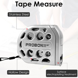 Stainless Steel Measuring Tape - 25 FT Tape Measure with Double-Sided Scale, Retractable Waterproof Tape Ruler, Adjustable Length Measuring Tape for Agricultural Industrial Woodworking (7.5 M)