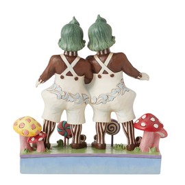 Enesco Willy Wonka and The Chocolate Factory by Jim Shore Oompa Loompas Side by Side Figurine, 5.375 Inch, Multicolor