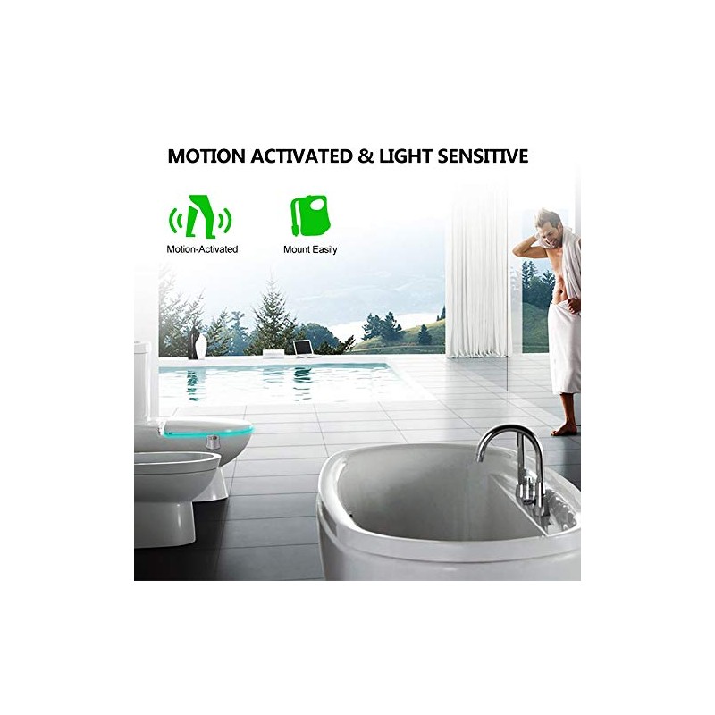 BSASHF 2 Pack Color Changing Toliet Night Light Motion Sensor