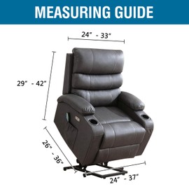 H.VERSAILTEX Stretch Couch Cover Recliner Cover Electric Power Lift Recliner Chair Cover Fitted Standard Large Power Lift Recliner with Side Pocket, Soft Thick Jacquard(Single Seat, Sand)