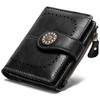 LEEXTON Small Bifold Purse for Women Genuine Leather Card Case