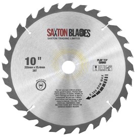 Saxton Flat Top TCT Circular Saw Blade 255mm x 28T x 25.4mm Bore fits Evolution