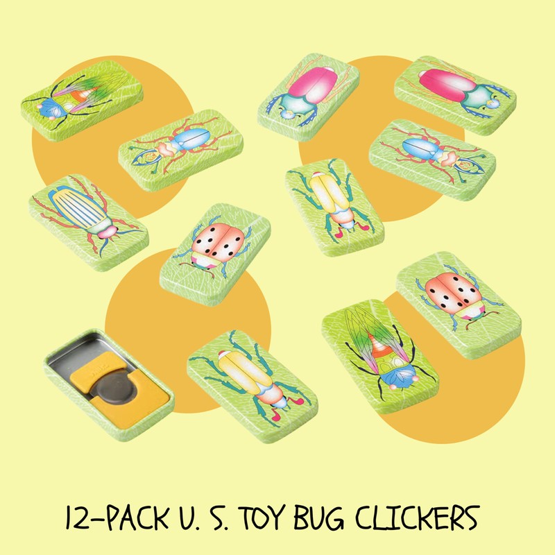 U. S. Toy Bug Clickers, Sturdy Metal/Plastic Noise Makers, Assorted