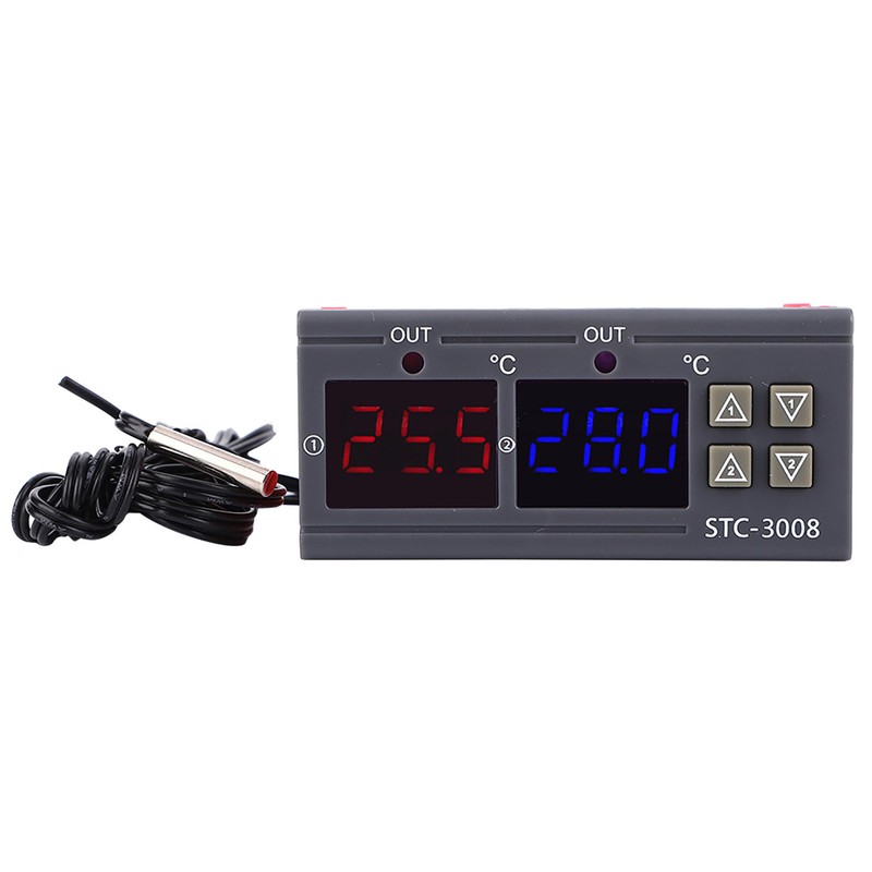 Digital Intelligent Thermostat Adjustable Temperature Controller Switch with Dual NTC