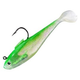 Tsunami Holographic 4" Swim Shad Soft Bait-Pearl/Spot