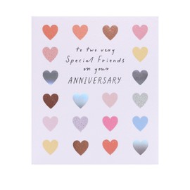 UK Greetings Anniversary Card for Special Friends - Colourful Hearts Design