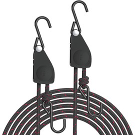 STAYGROW Retractable Ratchet Straps, Heavy Duty Tie Down Straps with Reinforced Metal Gear Locking Ratchet Pulley, 1/4 Inch Lashing Straps for Hanging Plant Grow Light and Various Tie-Down Uses 2 Pack