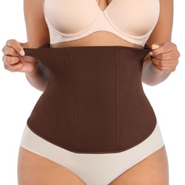 Lover-Beauty Waist Trainer for Women Corset Shapewear Tummy Control Waist Cincher Postpartum Girdle Body Shaper, Brown, M
