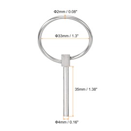 sourcing map 4Pcs 0.16" x 1.38" Tractor Pins 304 Stainless Steel Linch Pin Assortment Kit with Ring for Trailers, Farm Tractors, Trucks, Lawn Mowers, Silver