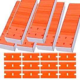 FOSHIO Pack of 600 Scraper Plastic Replacement Blades, Razor Blades, Blades for Ceramic Hob Scraper, Glass Scraper Blades, Scraper Ceramic Hob, Ceramic Hob Scraper, Orange