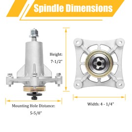 46inch Deck Rebuild Kit with 2xSpindles for 187292 192870 532187281 + 2xPulleys for 195945 197473 + 1xBelt for 405143 532405143 - Compatible with Husqvarna 2346XLS YTH22V46 YTH18K46 YTA1946 YTA22V46