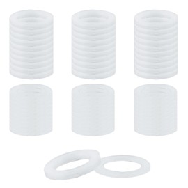 Fitting Rings Room Doors, Pack of 60 White Washers Plastic Door Hinges, 10 mm x 15 mm Mounting Rings, 0.5 mm, 30 Pieces & 1.2 mm, 30 Pieces, for Standard Room Doors