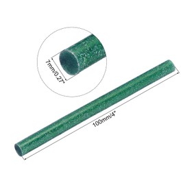 QUARKZMAN Mini Hot Glue Sticks for Hot Melt Glue Gun 0.27" x 4" Glitter Dark Green Pack of 12