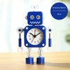 Diskary Robot Alarm Clock,Stainless Metal Non-Ticking Wake-up Clock with Flashing