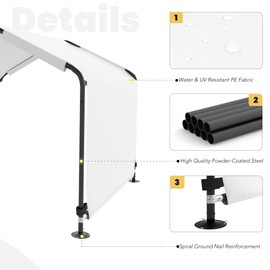 Dog Shade Shelter, Outdoor Dog Tent for Large Medium Dogs Waterproof & Anti-UV Dog Awing Breathable Pet Canopy Tent Indoor Pet House for Dogs Cats Small Animals Livestock (White, 51“ x 46" x 40")