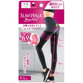 Slim Walk Beau-Acty Beauty Legs & Hips Compression Leggings for Sports, Black (Size: Small to Medium)