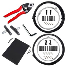 KUBDPQOR Bike Brake Cable & Shifter Kit, 39 Pcs, PVC Material, Black, Bike Repair Kit, Hardware Components, 1 Pack