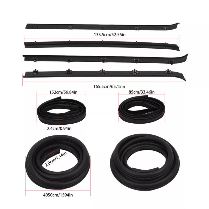 Complete Door Window Weatherstrip Seals Set Kit For 1985-1991 Chevy