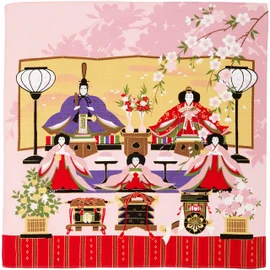 Sanyo Shoji Saijiki Small Furoshiki Hinamatsuri 36-054402, Approx. 19.7 inches (50 cm) Width