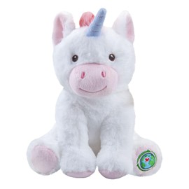 VFM - White Unicorn Soft Toy 100% Recycled Materials-Eco Friendly Stuffed Toy Plush Toy Cute Stuffed Plushie, Gifts for Birthday, Valentine's Day Christmas - 23cm White