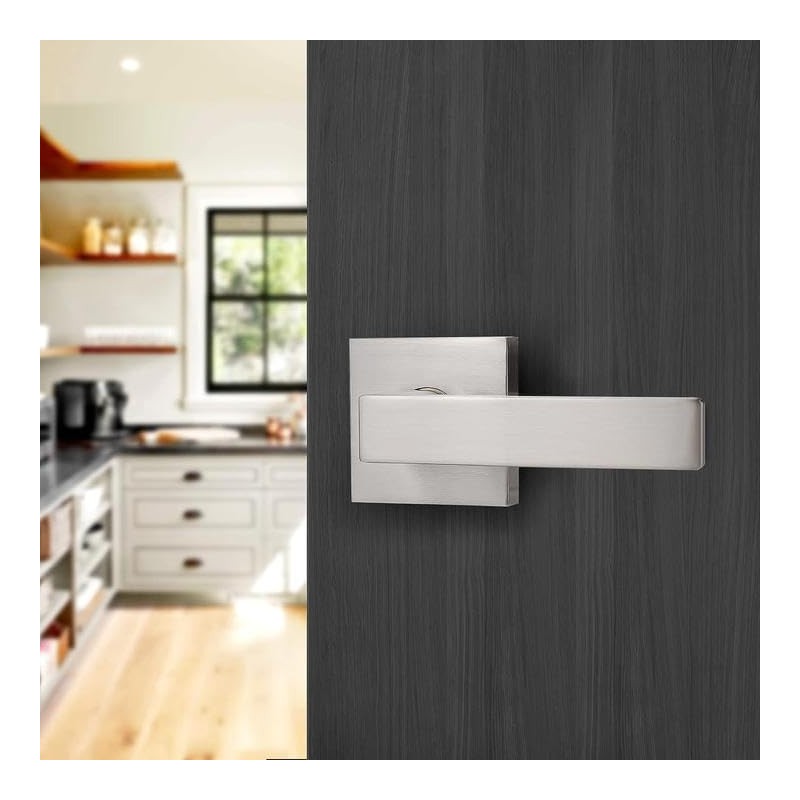 Probrico 6 Pack Door Handles in Satin Nickel, Half Dummy