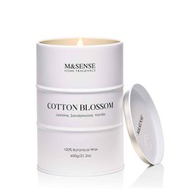 M&SENSE Cotton Blossom Scented Candles Large, Natural Soy Candles 21.2oz 120 Hour Slow Burning,Aromatherapy Candle for Stress Relief Meditation Relaxing