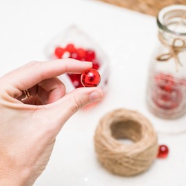 Galashield Red Marbles for Vases | Glass Marbles Bulk Vase Fillers | Glass Beads for Vases, Round Marble 5lb, (Approx. 400 pcs)