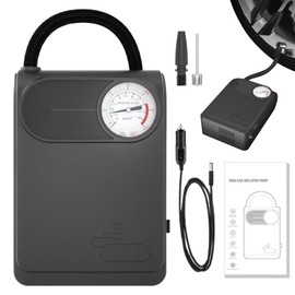 Car Tire Air Pump | Smart Wired Car Tire Inflator | Portable Tire Inflator with Digital Display, Black Air Pump for Motorcycle, Basketballs, Scooter