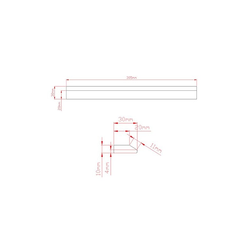 Tenedos 12 inch Stainless Steel Brushed Metal Bullnose Border Edge