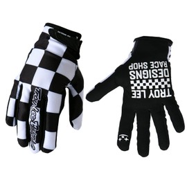EXCEREY Black and White Lattice Cycling Gloves Motorcycle Bicycle Full Finger Off-Road Racing Gloves Outdoor Sports for Men Women & Mountaineering (Black, Size L)
