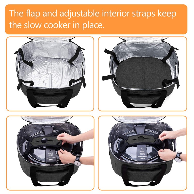 LUXJA Double Layers Slow Cooker Bag (with a Bottom Pad