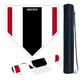 Baseball Home Plate - 17" Tri-Color Blended Rubber Mat for Pitching & Hitting Practice,Softball Training | 0.6lbs Lightweight,Portable Design with Carry Bag,All-Weather Baseball Bases (Black)