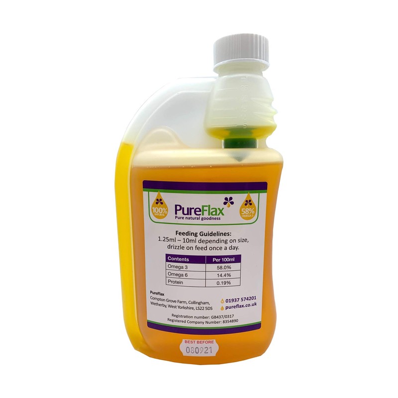 Pureflax Pureflax 500ml 100% Flaxseed Oil Natural UK Grown and