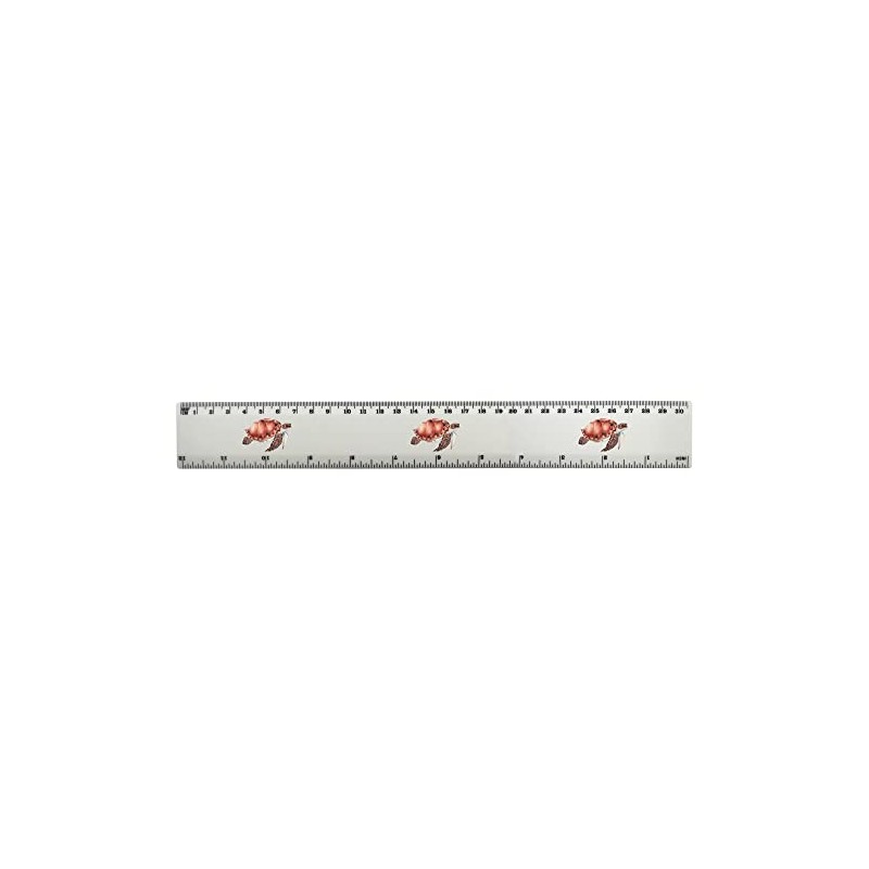 'Turtle' 30cm (12 Inch) White Plastic Ruler (RL00057103)