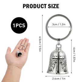 Batheidon Motorcycle Bell Stainless Steel 1 Piece, Guardian Bell, Corrosion Resistant Biker Bell for Happiness and Safety - Easy to Attach, Key Chain or Motorcycle Accessories