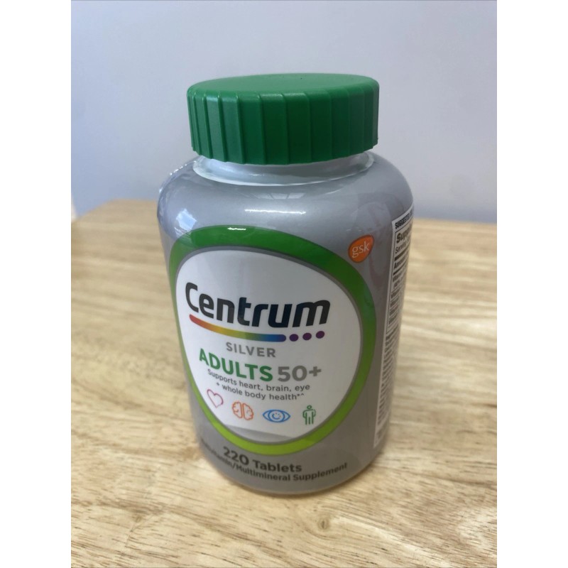 Centrum Silver ADULTS 50+ Multivitamin/M<wbr/>ineral Supplement 220 Tablets SEALED New