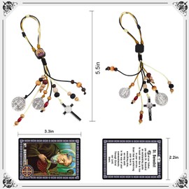 St Benedict Medals for Door with Saint Benedict Prayer Cards Home Protection,St Benedict Crucifix Catholic Gift Set for New Home Door Hanger Decor,Medalla De San Benito,Escapularios Catolicos