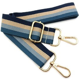 Shoulder Strap for Bags, Blue, Bag Strap, Adjustable Shoulder Strap, Bag Straps for Changing with Carabiner Gold, 80-130 cm Carry Strap, Bag for Women, Modern Handbag Accessories, 3.8 cm, 01