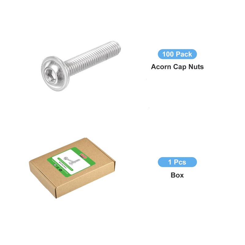 sourcing map 100Pcs M3-0.5x15mm Flanged Button Head Socket Cap Screws,
