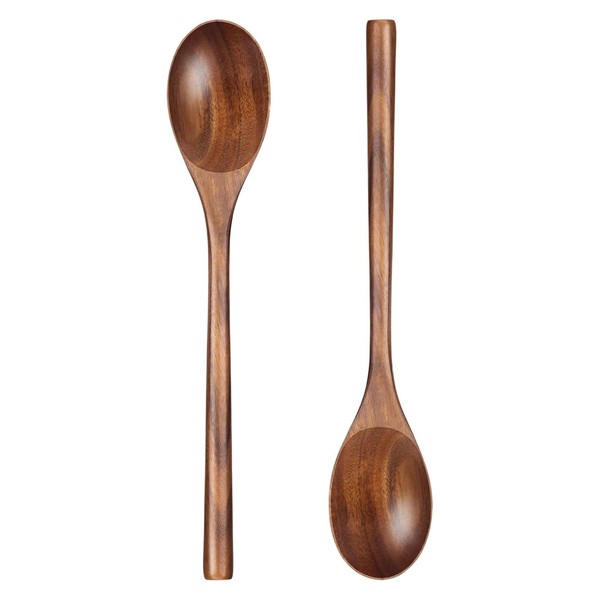 HANSGO 2PCS Large Wooden Cooking Spoons, 12 Inches Wooden Kitchen