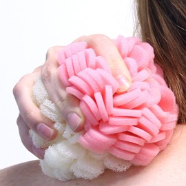 Body Buff - Foam Scrubber Loofah for Exfoliation & Cleansing - Removes Oil, Dirt, Impurities & Dead Skin - Sensitive, Dry, Oily, or Combination Skin - Customize Gentle to Clinical - Pink/White