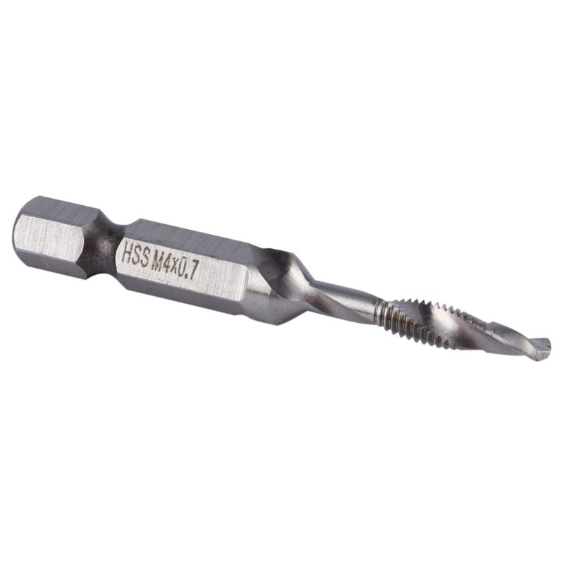 M4 Combination Drill and Tap Bit, HSS 1/4" Hex Shank