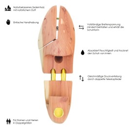 BY BNS CC Premium Cedar Wood Shoe Tree for Men and Women, High Quality Shoe Lasts, Shoe Tree for Beautiful Shoes without Wrinkles, for Men and Women, Size 37/38, Cedar wood colour