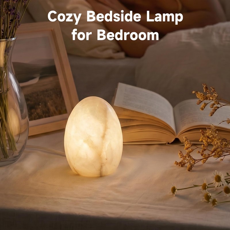 AUGE LIGHT Marble Touch Lamp, Cordless Rechargeable LED Night Light,